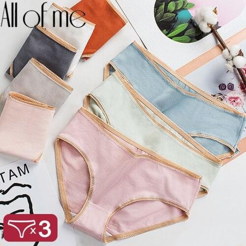 3PCS/Set Cotton Panties Patchwork Women Panties Sexy Lingerie Female Underwear Underpants Woman Panties Briefs Intimate Pantys
