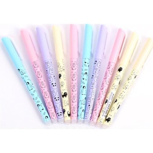4 pcs/lot Cat Erasable Gel Pen Practical Signature Pen Escolar Papelaria School Supplies Promotional Office Stationery