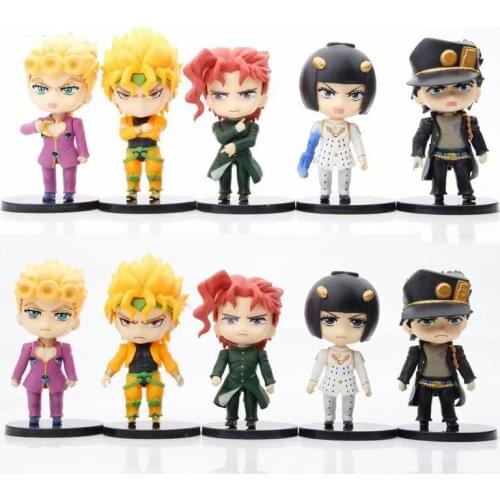 5Pcs/Set Anime JoJo’s Bizarre Adventure Action Figure Kujo Jotaro Higashikata Josuke Kakyoin Noriaki PVC Model Doll Toy Kid Gift