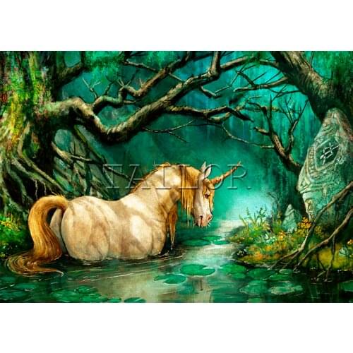 Cuadros full square dirll drawing 5d diamond painting kit set complet embroidery Cross stitch mosaic landscape horse unicorn art