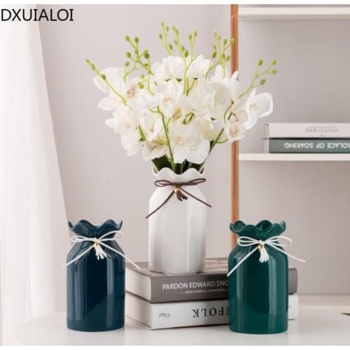 DXUIALOI Creative Simple Vase Decoration Ceramic Crafts Home Dining Living Room Desktop Flower Arrangement Vase Decoration