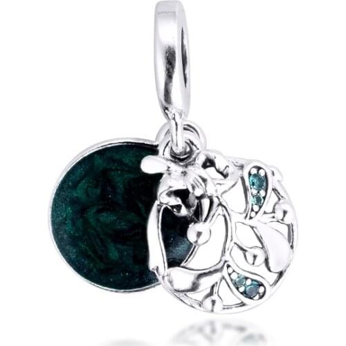 DIY Beads For Jewelry Making Christmas Mistletoe Dangle Charm Fits Original Charms Bracelets Woman 925 Sterling Silver Jewelry