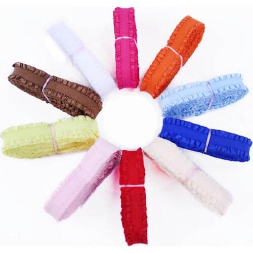 20yards/lot 2yards/color 13mm solid ruffle elastic for DIY accessaries