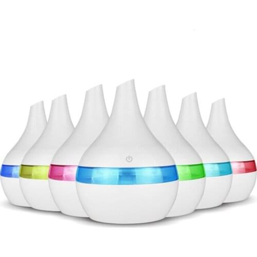 300ml Electric Ultrasonic Air Humidifier USB Aroma Diffuser Essential Oil Aromatherapy Wood Cool Mist Maker LED Light For Home