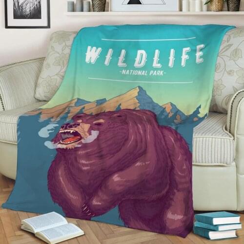 Bear Flannel Throw Blanket 3D Printed Keep Warm Sofa Child Blanket Home Decor Textiles Dream Family Gift