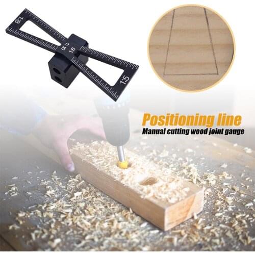 Aluminum Alloy Woodworking Joints Gauge Dovetail Black Anodic Oxidation for White Marks Guide Tool Dovetail Template