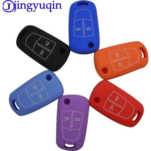 Jingyuqin 20ps Car-Styling Silicone Remote 2 Buttons Car Key Cover Case Fob For Vauxhall Opel Corsa Astra Vectra Signum