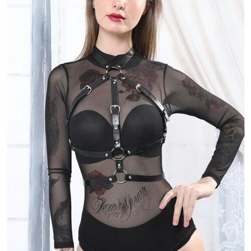 CKMORLS Women Bdsm Set Edgy Sexy Leather Belts Erotic Lingerie Bra Bondage Garter Harness Fetish Gothic Punk Goth Clothes