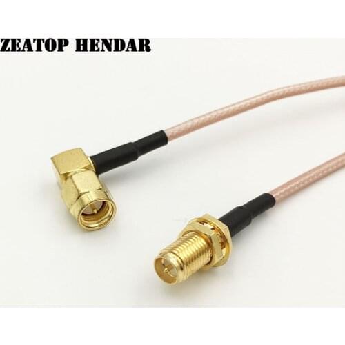 5Pcs RG316 Wire Angle SMA Male Jack to RP SMA Female Plug RF Coaxial Pigtal Cable Connector 5CM 10CM 15CM 20CM 30CM 50CM 1M 2M