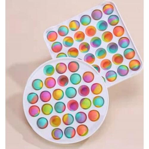 Hot-Selling Toy Push Bubble Fidgee Rainbow Colored Silicone Toy Childrens Mathematics Mental Arithmetic Training Board Game
