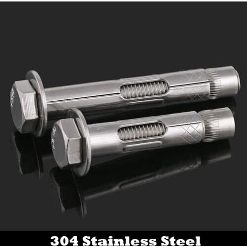 M10 M10*90/100/120 M10x90/100/120 304 Stainless Steel ss External Hexagon Built-in Sleeve Expansion Screw Concrete Anchor Bolt