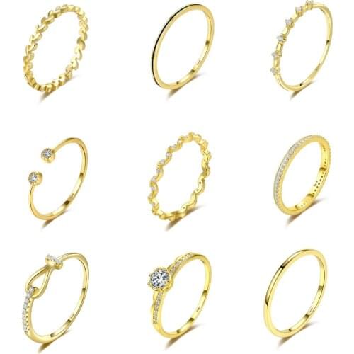 【MeiBaPJ】Fashion Simple 9 Styles S925 Sterling Silver Womens Ring Micro Inlaid Zircon Ins Style Fine Jewelry