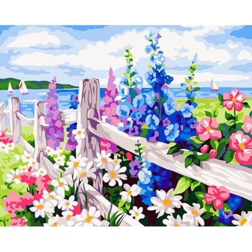 Cuadros decoracion wall art modular pictures for living room diy oil painting on canvas painting by numbers Flower sea DY014