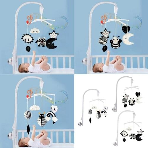 Musical Baby Crib Mobile Nursery Decor Hanging Mobile For Toddler Early Education Animal Music Rotary Electric Removable Hanging