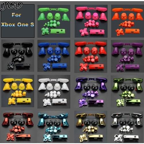 JCD Plastic&Chrome Plating Full Button Set Dpad RT LT RB LB ABXY Guide ON OFF Buttons For Xbox One S Controller Gamepad Repair
