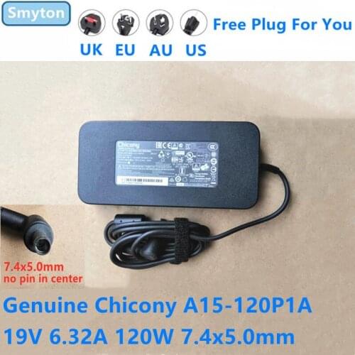 Genuine Power Supply AC Adapter Charger For Chicony A15-120P1A 19V 6.32A 120W 7.4x5.0mm No PIN