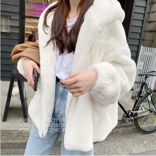 New Vintage Fashion Faux Fur Coat Winter Women Casual Hooded Loose Long Sleeve Faux Fur Winter Jacket Female feminino Outwears