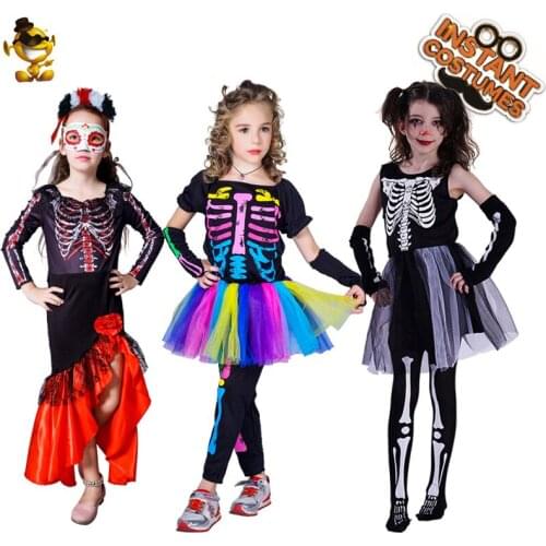 Skeleton Dress Halloween Girl Fancy Kids Dresses Halloween Girls Girl Skeleton Halloween Children Skeleton Costumes