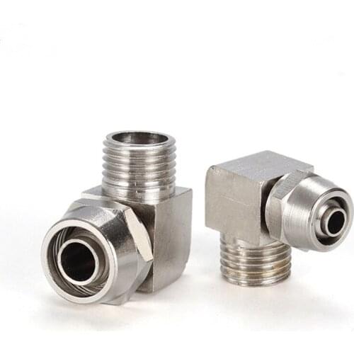 PL8-02 4/6/8/10/12mm Hose Tube M5 1/8'' 1/4'' 3/8'' 1/2'' Male Thread Pneumatic Fast twist Fittings Elbow Quick Joint Connector