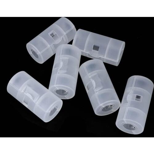 6 Pcs AA to C Practical Battery Adapter Holder Case Converter Switcher LR06 AA to C LR14 Size Battery Storage Box