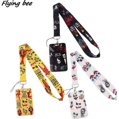 Flyingbee X1607 Movie Clown Lanyards Id Badge Holder Keychain ID Card Pass Gym Mobile Badge Holder Lanyard Key Holder Jewelry