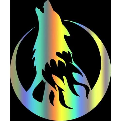 S51939# Various Sizes/Colors Car Stickers Vinyl Decal Howling Wolf Moon Motorcycle Decorative Accessories Creative