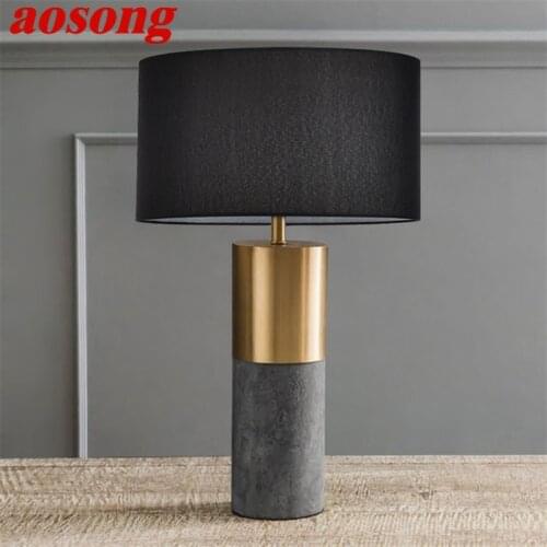 AOSONG Modern Lamp Table Marble LED Black E27 Desk Lights Home Decorative For Foyer Living Room Office Bedroom