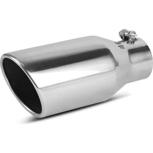 Inlet 63mm 2.5" Outlet 101mm 4" Car Exhaust Tail Pipes Muffler Tip Tail End Muffler Pipe Universal Stainless Steel