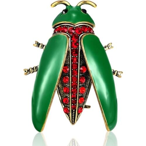 Zlxgirl 12pcs/lot Wholesale Cheap Price Green Insect Brooch For Men Jewelry Fashion Women Christmas Hijab Pins Bags Accessories