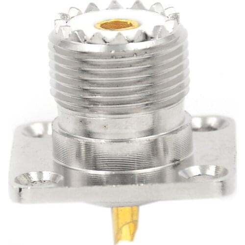 1 x Female UHF Panel Connector SO-239 Female Jack Square Solder Cup Shape Coax Connector For Radio