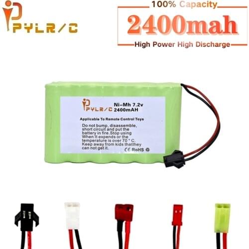 7.2v Rechargeable Battery For Rc toy Cars Tanks Robots Gun 2400mah Ni-MH Battery AA 7.2v 2400mah Batteries Pack For Rc Boat 1PCS