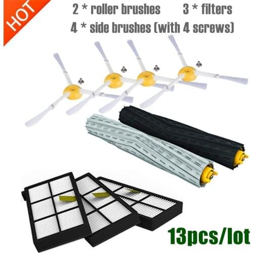 13pcs/lot For IRobot Roomba Parts Kit Series 800 860 865 866 870 871 880 885 886 890 900 960 966 980 - Brushes and Filters