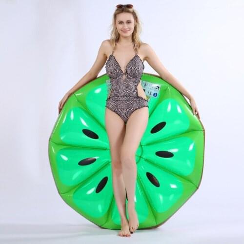 130cm Giant Green Lemon Inflatable Pool Float Newest Summer Water Party Toys For Adult Women Beach Lounge Air Mattress Boia
