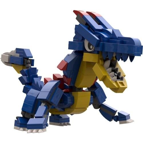 336Pcs MOC Q Type Sea Dragon Assembly Model Small Particle Building Blocks Educational Toy Set