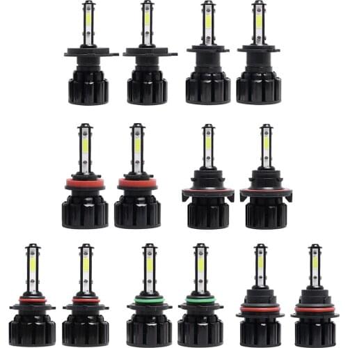 4 Sides LED Car Headlight Fog Lamp Light Bulbs 6500K 8000LM 52W 9-32V DC Auto Lamps Fog Light Auto Headlamp Fog Light Bulbs 9-32
