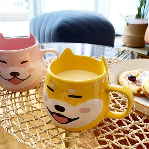 470ML Cute Cartoon Mug Ceramic mugs Home Office Coffee Cup Breakfast Milk Cereal Cups Large Capacity Childrens Gift Tea Cups