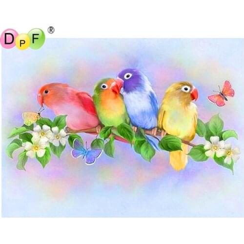 DPF Full Square 5D DIY Diamond Painting Cross Stitch Love Birds diamond Embroidery Rhinestone diamond Mosaic Painting Gift
