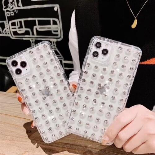 Rhinestone Glitter Phone Case For iPhone 11 Pro XS MAX XR X 7 8 Plus cases Soft Silicone TPU Diamond Protector Back Case Cover