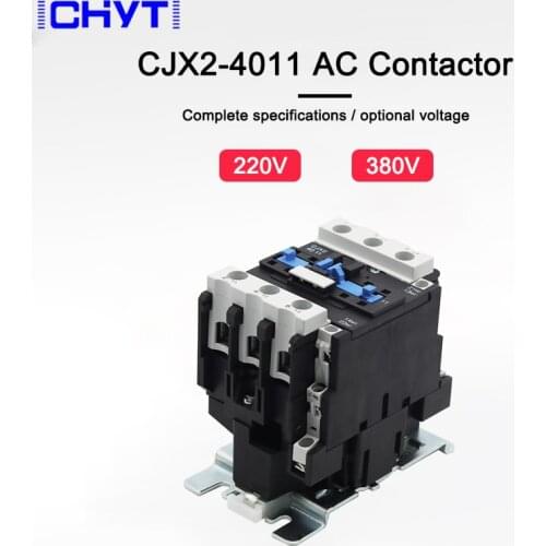 CJX2-4011 LC1D40 AC Contactor 40A 3 Phase 3-Pole 380V 220V 50/60Hz Din Rail Mounted 3P 1NO+1NC Normal Open Normal Close