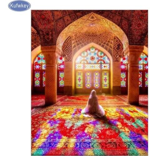 Islamic Mosque,diy diamond painting full square 5d diamond embroidety cross stitch Muslim Pilgrims mosaic Picture for Room decor