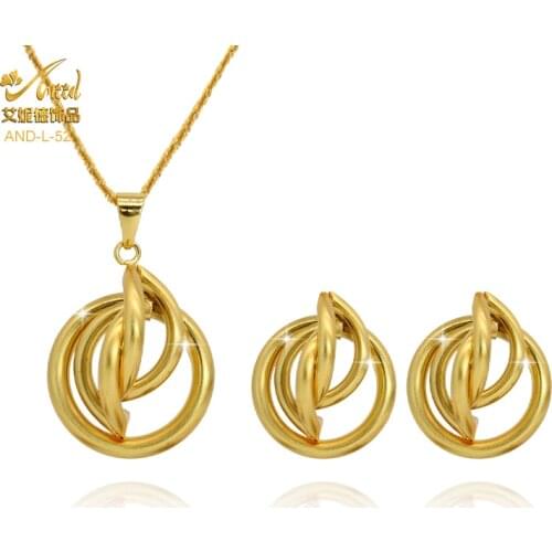 African Necklace For Women Earrings Chain Chic Jewelry Set Wedding Bridal Jewellery Vintage Nigerian Dubai Moroccan Pakistani