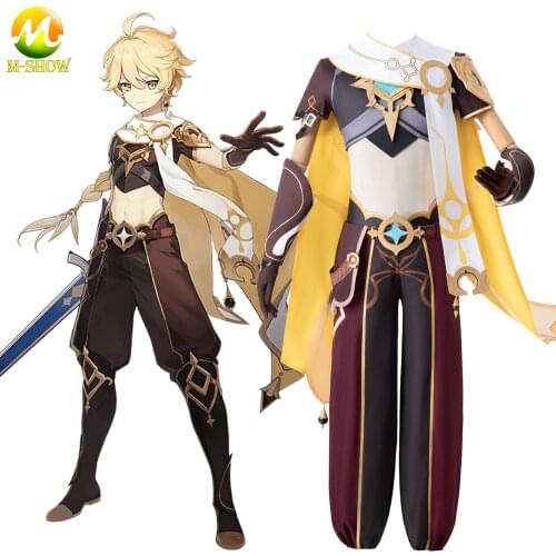 Genshin Impact Aether Male Traveler Cosplay Costume Aether Game Suit Halloween Uniforms for Adult Men