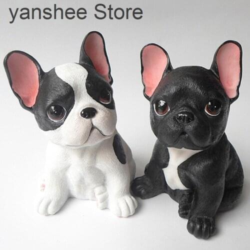 French Bulldog creative character home decoration, automobile interior decoration, resin animal sculpture, handicrafts desktop