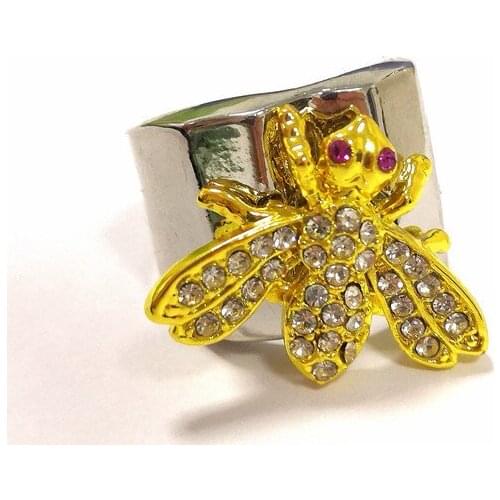 Cute Animal Ring Fashion Honey Bee Ring With Micro Paved Silver Plated Female Jewelry For Women Fashion Party Jewelry Gifts