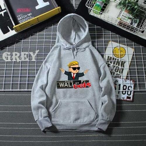 Fashion Men Women Wall Street Bets Letter Printed Hoodies WSB Unisex Hooded Sweatshirts GME Pullovers Hoodie Plus Size 5 Colors