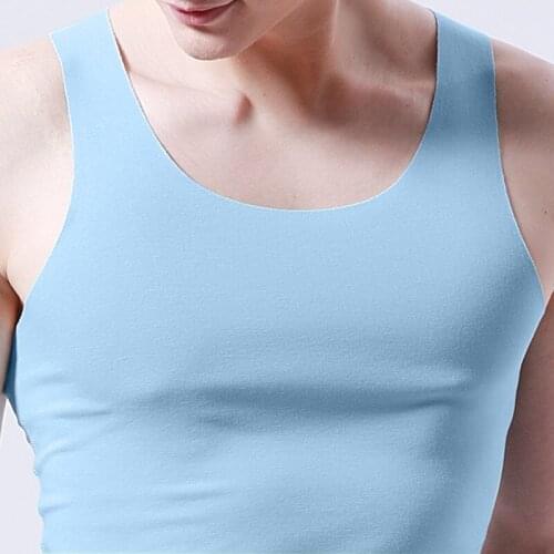 MRMT 2021 Brand New Summer Mens Vests Ice Silk Seamless Vests T-shirt for Male Sleeveless Solid Color Tight Tops Tshirt