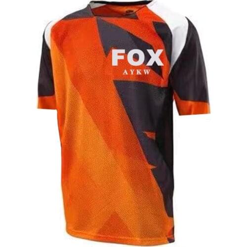 2021 Mens Short Sleeve T-Shirt, A Y K W FOX Mountain Bike or Motocross tracksuit Cycling jersey men mtb jersey