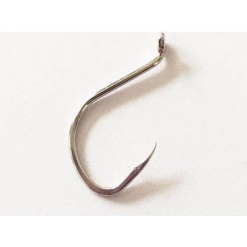 Wholesale By Bulk 1000pcs Fishing Hook Silver White Bend Octopus Black Fish Hook Perch Circle Hole Barbed Fishing Tackles Pesca