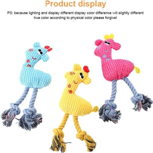 Plush Squeaky Bone Dog Toys Bite-Resistant Clean Dog Chew Puppy Training Toy Animal Modeling Giraffe Plush Dog Toy Pet Supplies