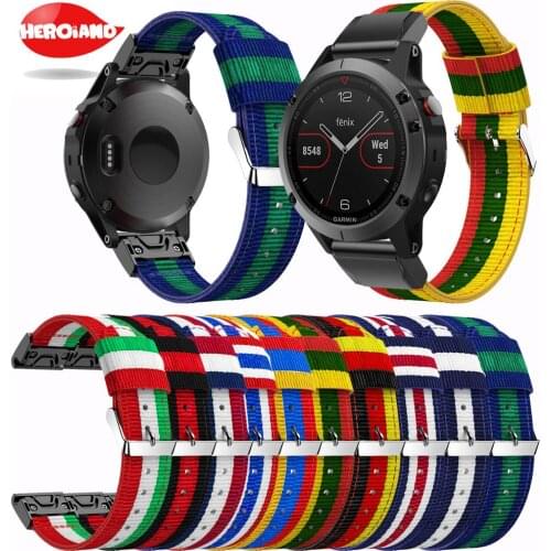 For Fenix 5 QuickFit fashion style Watch Band Lightweight Nylon Loop Soft Sport Breathable Wrist band Strap for Garmin Fenix 5
